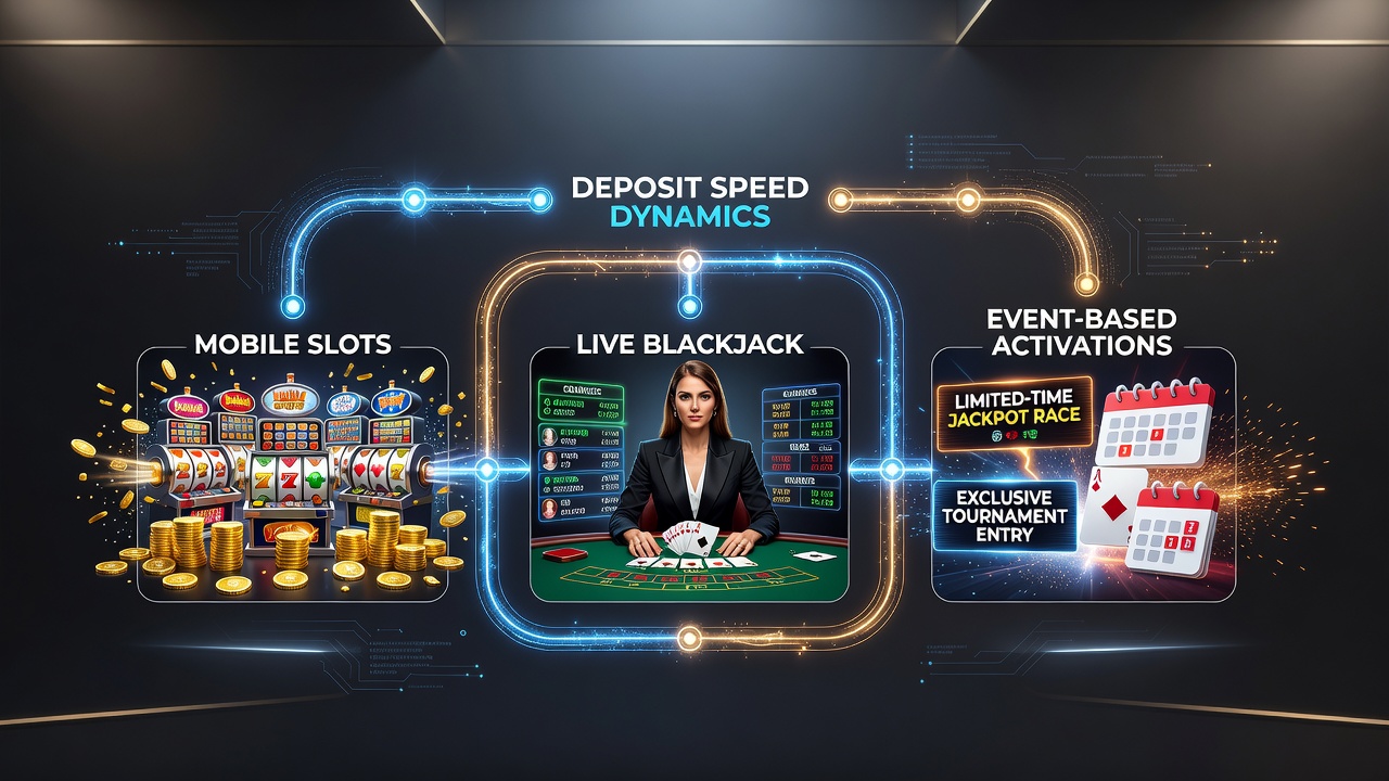 Live blackjack table interface on mobile with deposit status and cross-promotion indicators