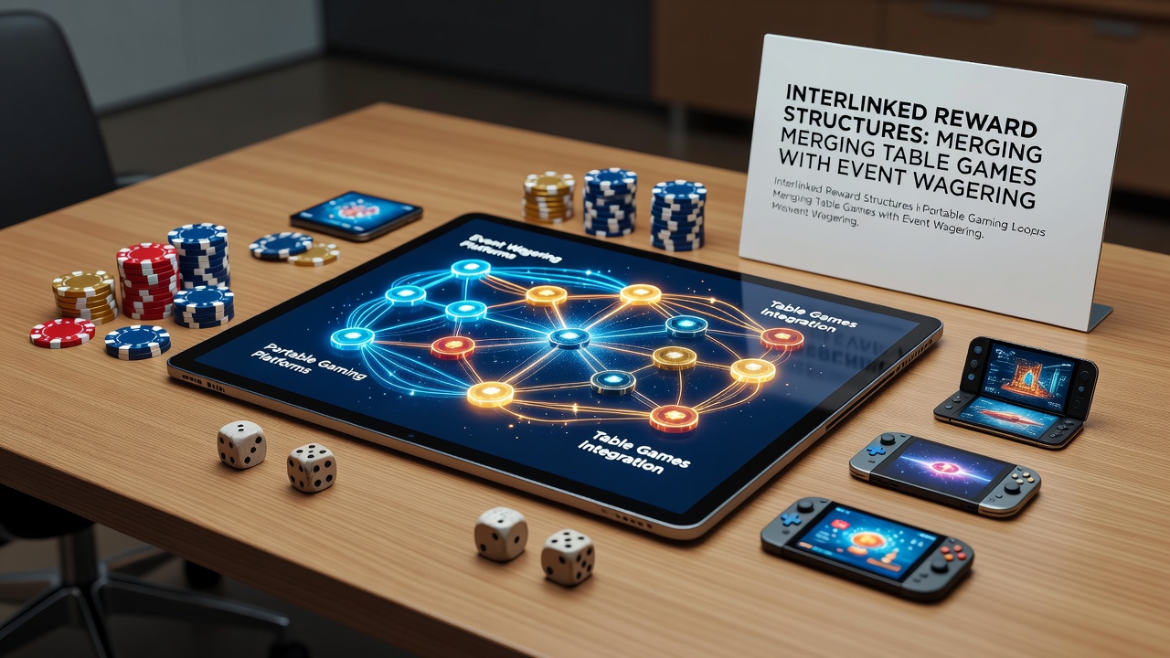 Dashboard view of interlinked mobile rewards between table games and live sports events