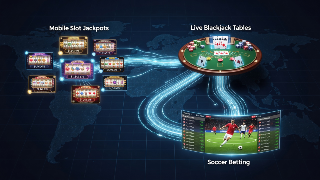 Flowchart illustrating how slot winnings convert into live blackjack stakes and soccer bet promotions via integrated ledgers