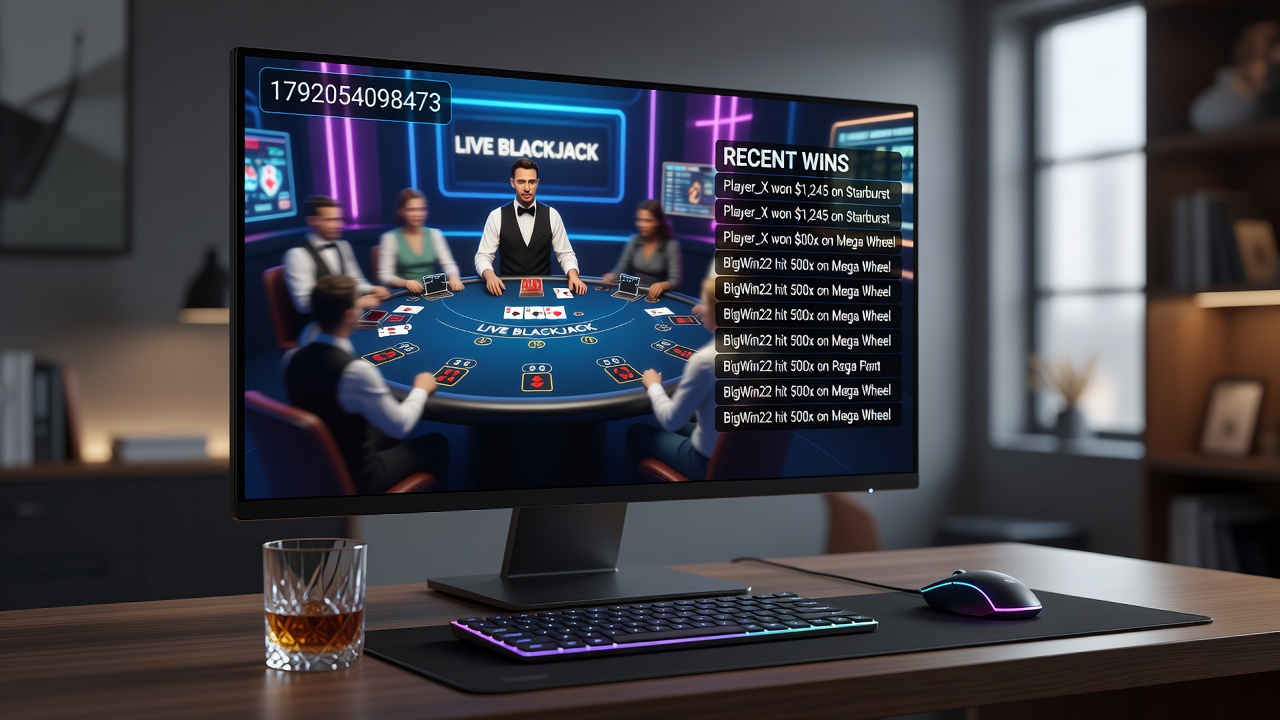Mobile device displaying live dealer casino games with interactive controls